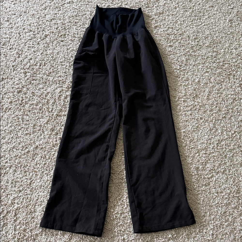 Women's Black Scrub High-Waisted Pants